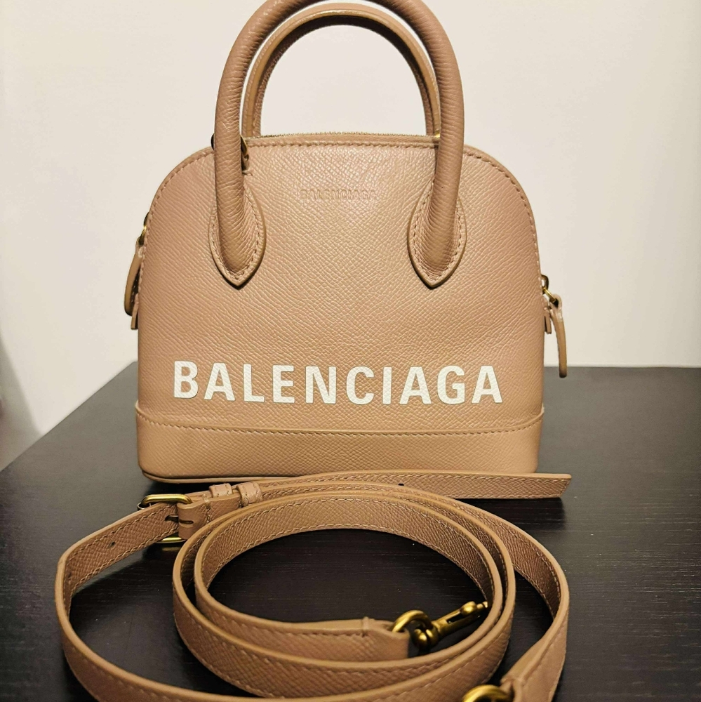 Balenciaga Beige Mini Bag with Gold Accents